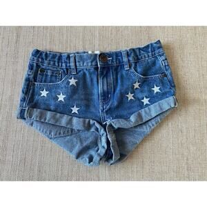 One Teaspoon Bandits Low Waist Denim Shorts White Star Kids 12–14